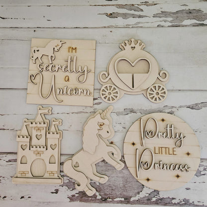 Unicorn Tiered Tray Blank – DIY Craft Kit, Home Decor