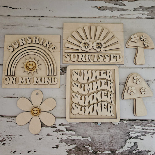 Summer Tiered Tray Wood Blanks – DIY Home Decor Bundle