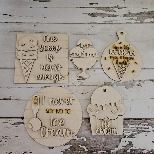 DIY Ice Cream Tiered Tray Wood Blank – Summer Home Decor