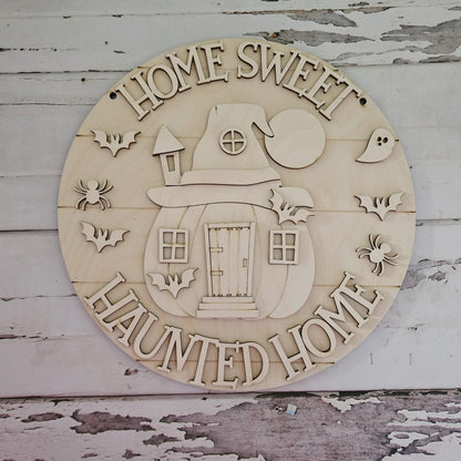 DIY Halloween Door Hanger Blank | Pumpkin Haunted House