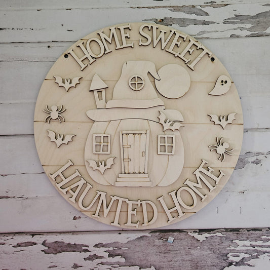 DIY Halloween Door Hanger Blank | Pumpkin Haunted House