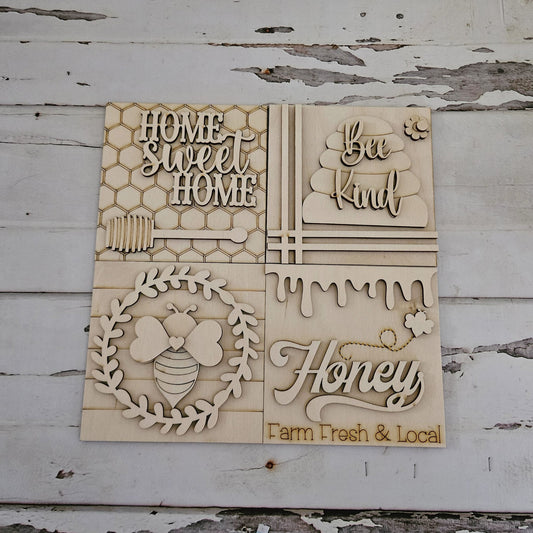 Summer honey bee interchangeable signs - Diy summer home decor - diy honey bee tiered tray decor - Make your own bee decor -diy Wood blank1733550437