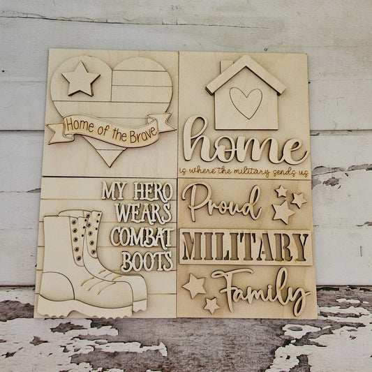 Military tiered tray decor, Unfinished wood blanks, DIY military decor, DIY tiered tray decor, Make your own tiered tray decor - LaserOnTheHill