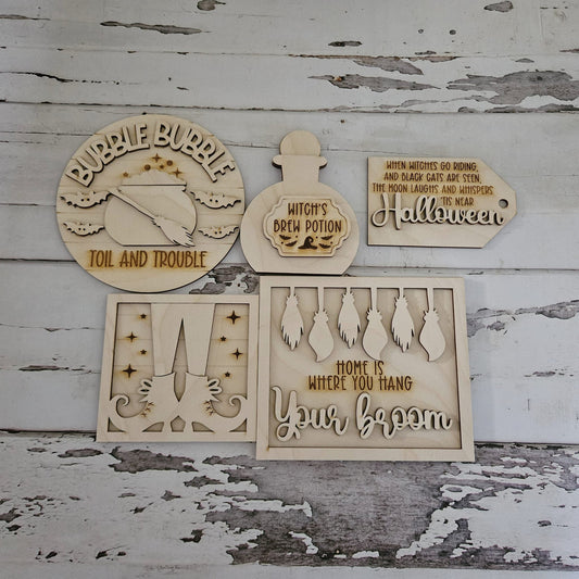 Halloween Tiered Tray Decor Blanks, DIY Wood Bundle