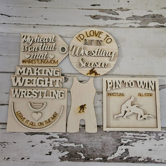 Wrestling tiered tray wood blank - Wrestling tiered tray blank - Wrestling DIY home decor - DIY tiered tray - DIY sports decor1750509319