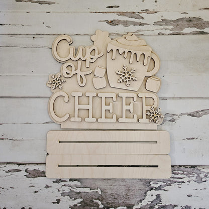 Winter Gnome Wood Shelf Sitter Blank DIY, Snowman Tiered Tray Decor