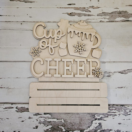 Winter Gnome Wood Shelf Sitter Blank DIY, Snowman Tiered Tray Decor