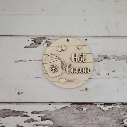 DIY Christmas Ornament Coloring Kit, Kids Activity, Hot Cocoa Design