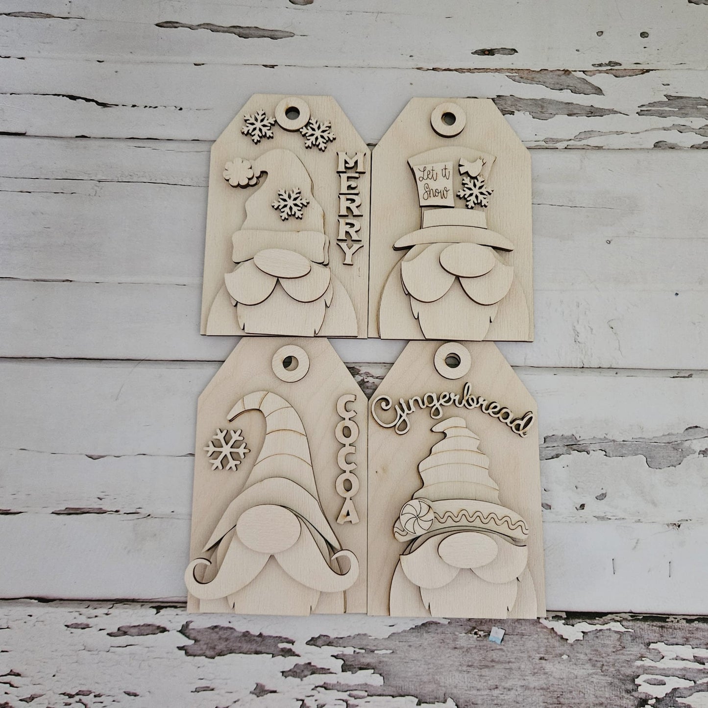 DIY Christmas Gnome Ornament Coloring Kit, Wooden Ornaments to Paint