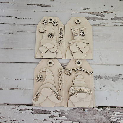 DIY Christmas Gnome Ornament Coloring Kit, Wooden Ornaments to Paint