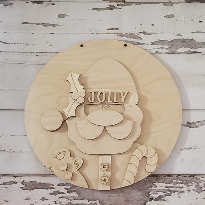 DIY Santa Door Hanger Kit | Unfinished Wood Christmas Craft