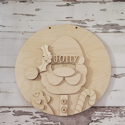 DIY Santa Door Hanger Kit | Unfinished Wood Christmas Craft