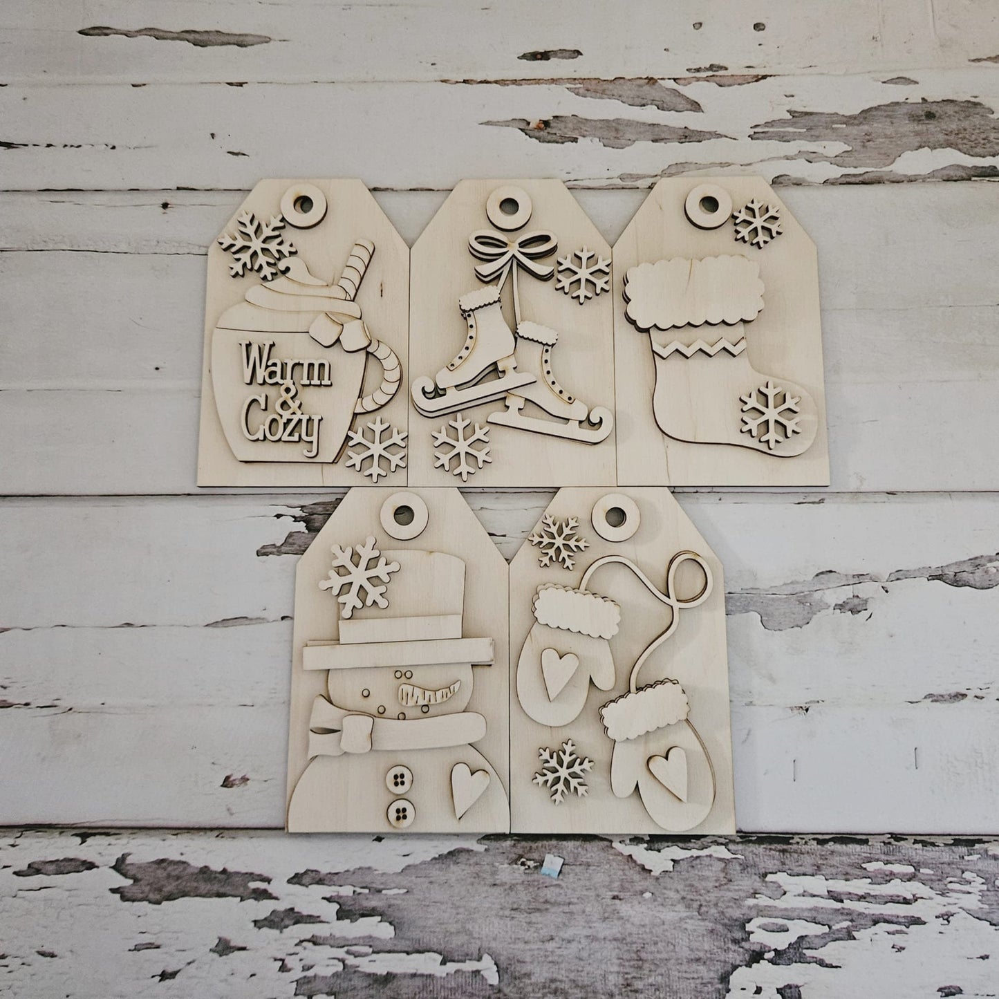 DIY Christmas Ornament Coloring Kit, Unfinished Wood Ornaments, Kids Activity
