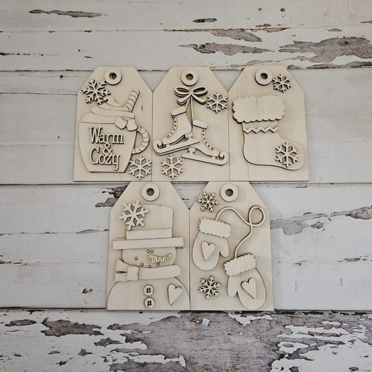DIY Christmas Ornament Coloring Kit, Unfinished Wood Ornaments, Kids Activity