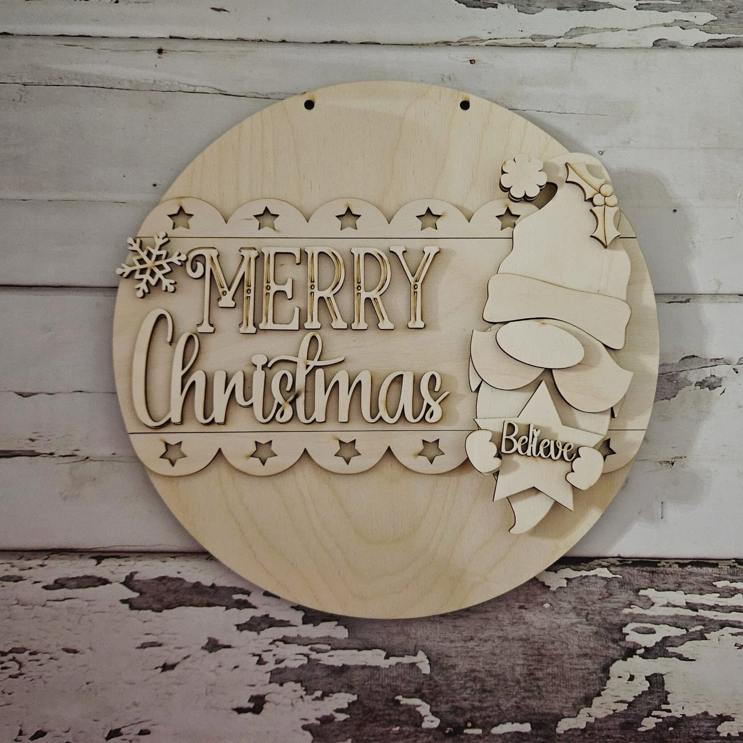 DIY Gnome Christmas Door Hanger Blank | Unfinished Wood Craft Kit