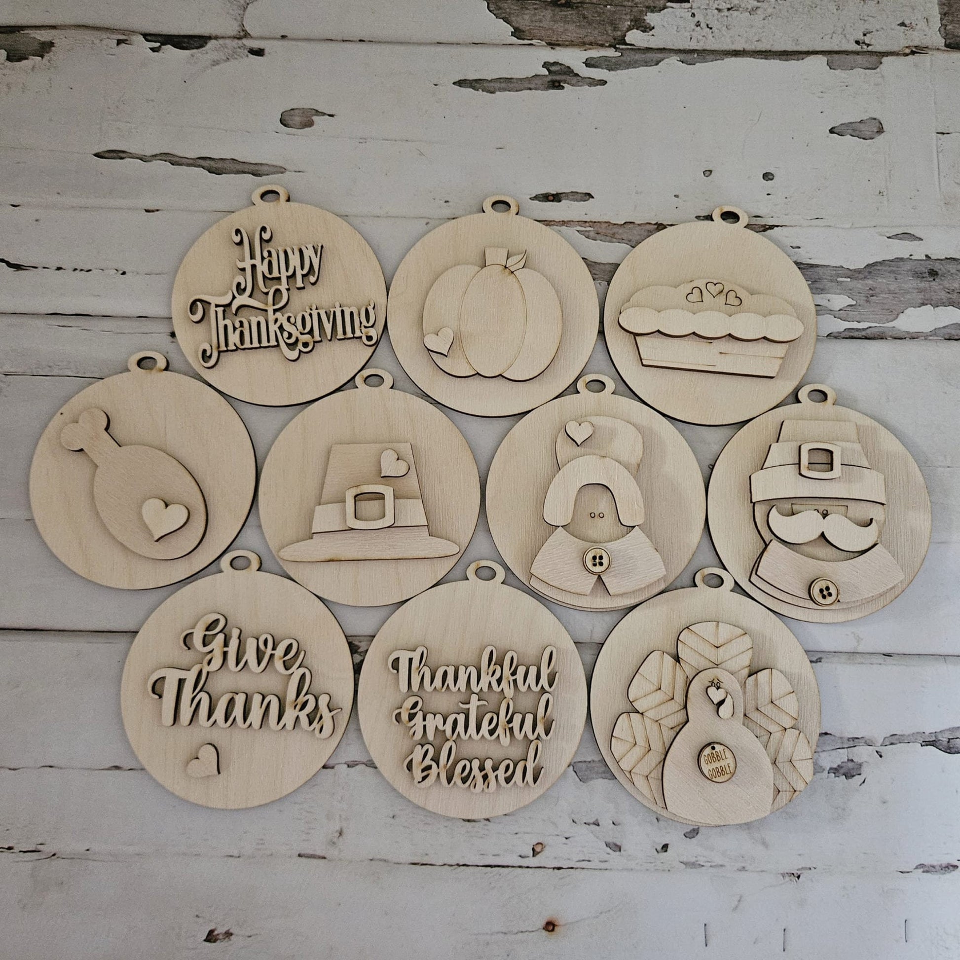 Thanksgiving Ornament Coloring Kit, Fall DIY Ornaments, Wooden Ornaments to Paint, Kids DIY Ornaments, Kids Thanksgiving Ornaments, DIY Kit