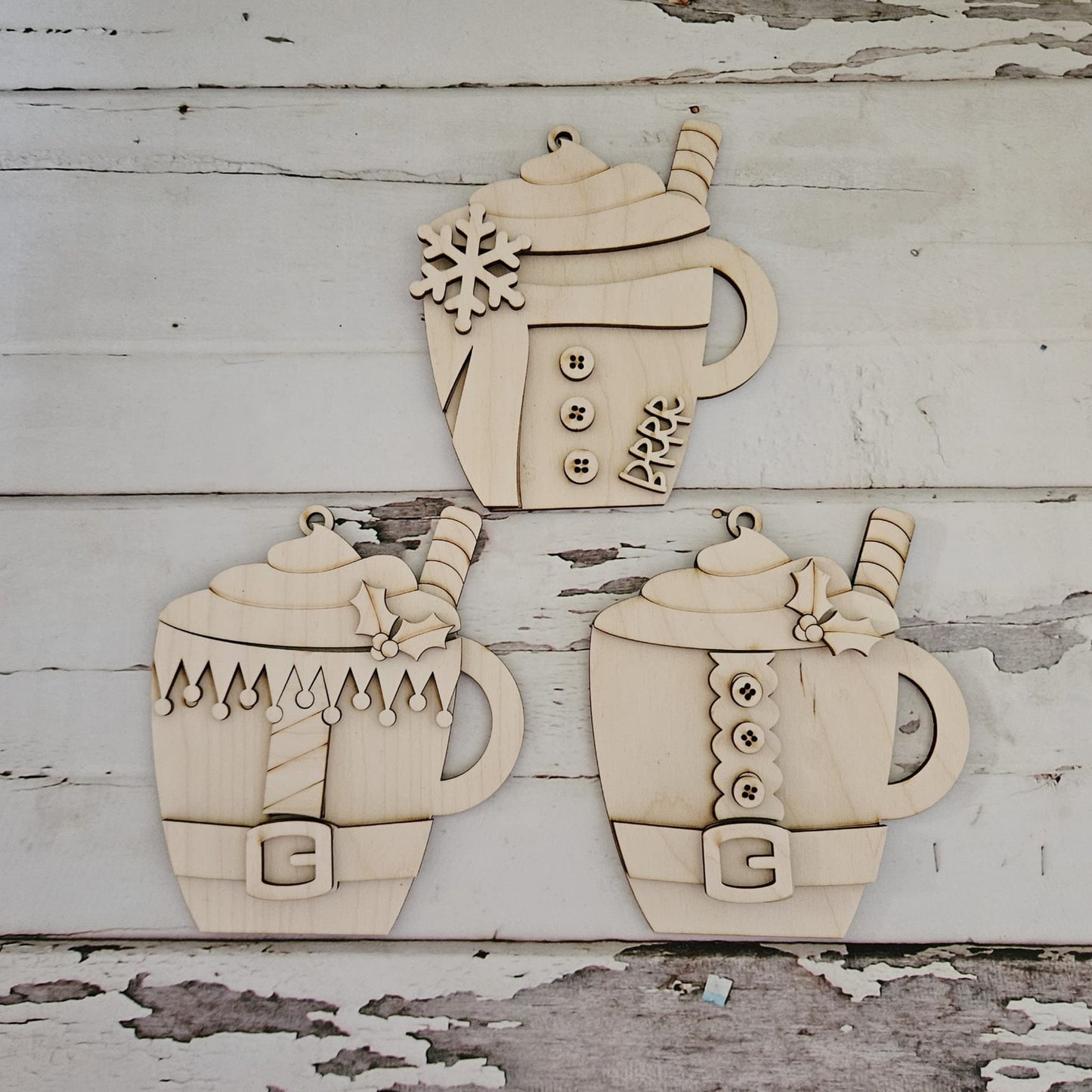 DIY Christmas Ornament Coloring Kit, Unfinished Wood Ornaments