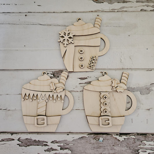 DIY Christmas Ornament Coloring Kit, Unfinished Wood Ornaments