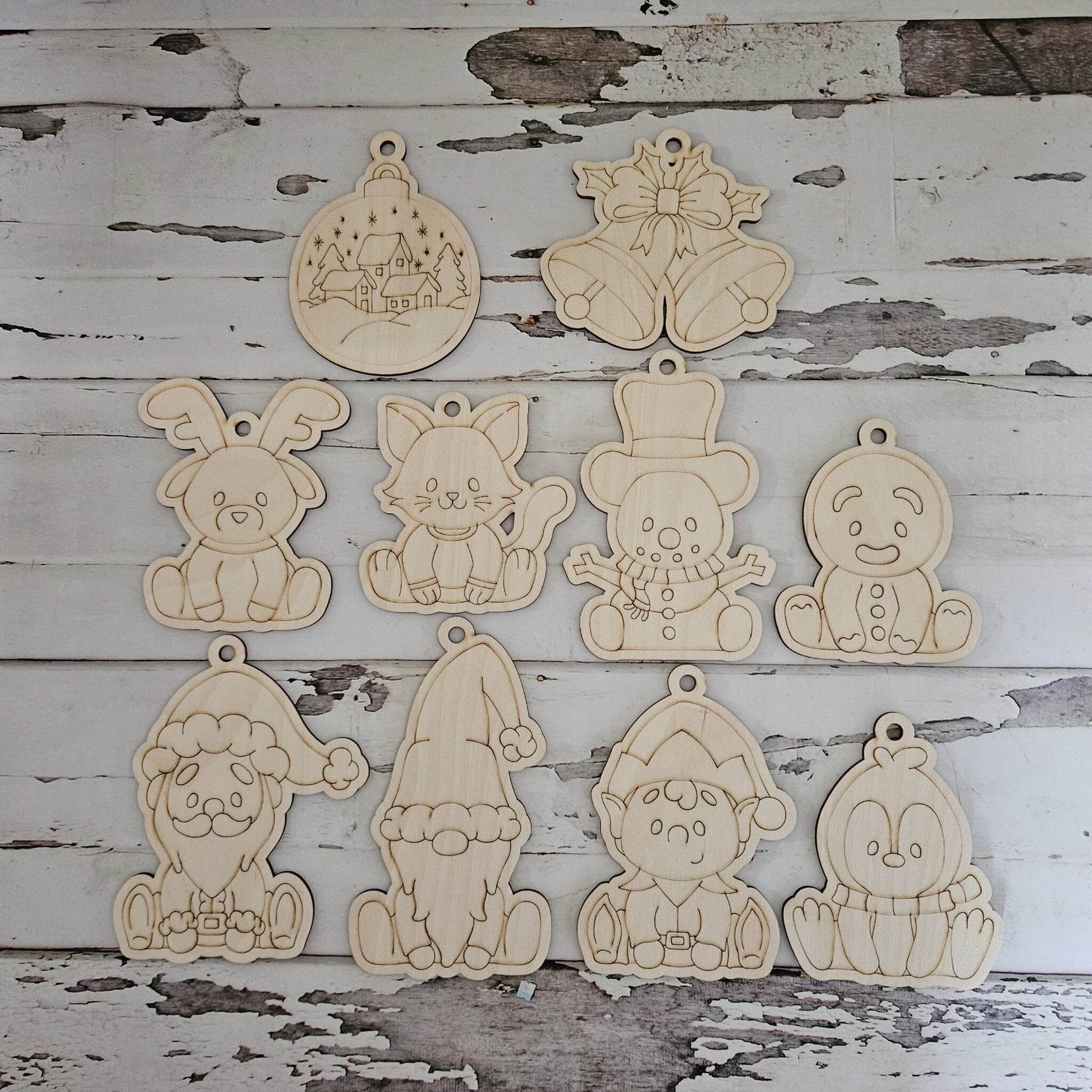 Christmas Ornament Coloring Kit, Christmas DIY Ornaments, Wooden Ornaments to Paint, Kids DIY Ornaments, Kids Christmas Ornaments, DIY Kit