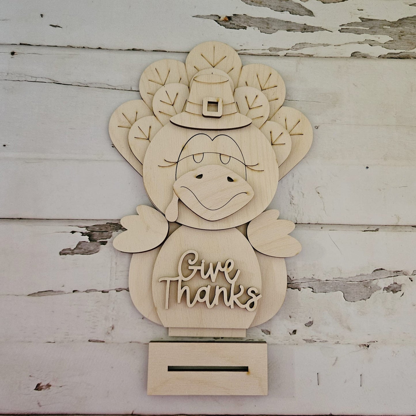 Thanksgiving Turkey Gnome Wood Blank, Fall DIY Shelf Sitter