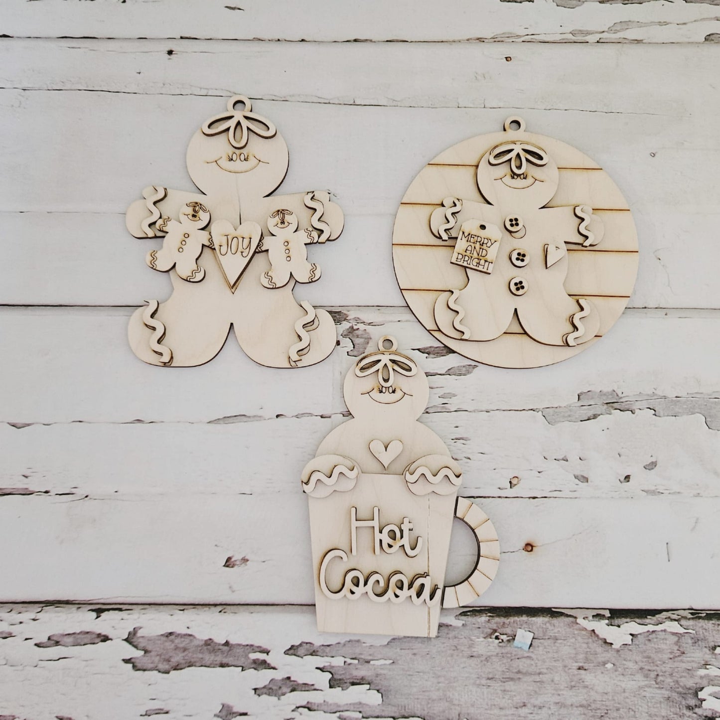 DIY Christmas Ornament Coloring Kit, Wooden Blanks