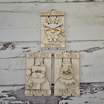 Christmas Ornament Coloring Kit, DIY Wooden Ornaments, Kids Craft