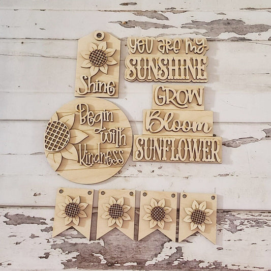 Sunflower tiered tray decor bundle, Sunflower home decor, Summer tiered tray decor, Summer home decor, Mini 3d signs, Fall tiered tray decor1487871038