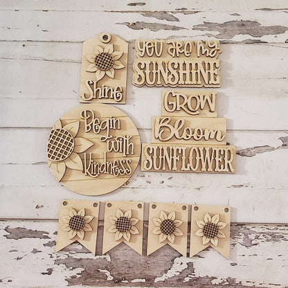 Sunflower Tiered Tray Decor Bundle, DIY Summer Signs