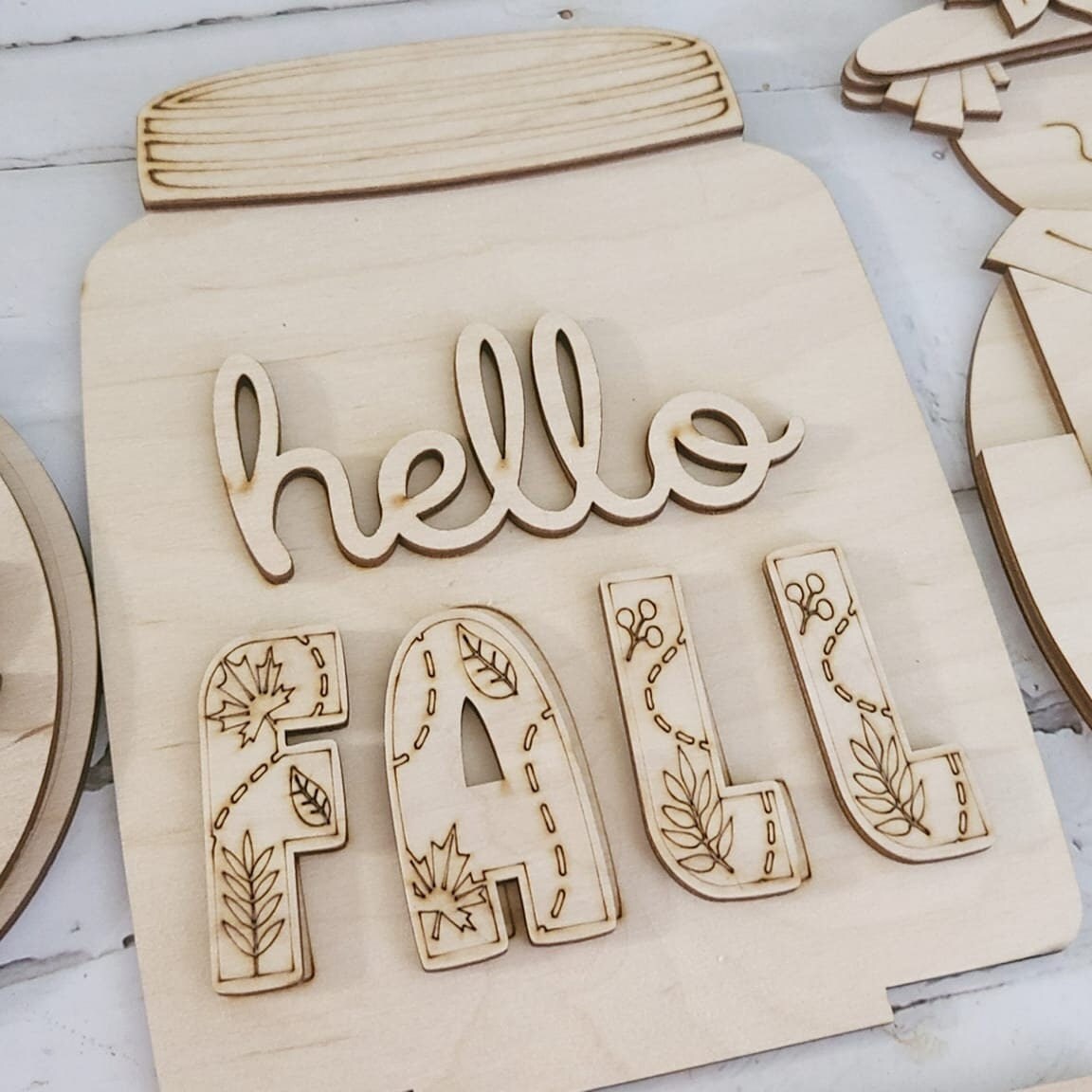 DIY Fall Pumpkin Shelf Sitter Wood Blank | Tiered Tray Decor