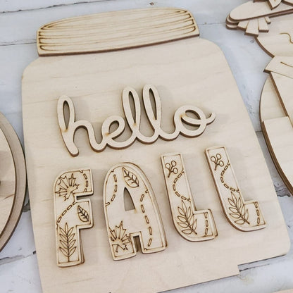 DIY Fall Pumpkin Shelf Sitter Wood Blank | Tiered Tray Decor