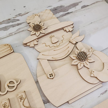 DIY Fall Pumpkin Shelf Sitter Wood Blank | Tiered Tray Decor