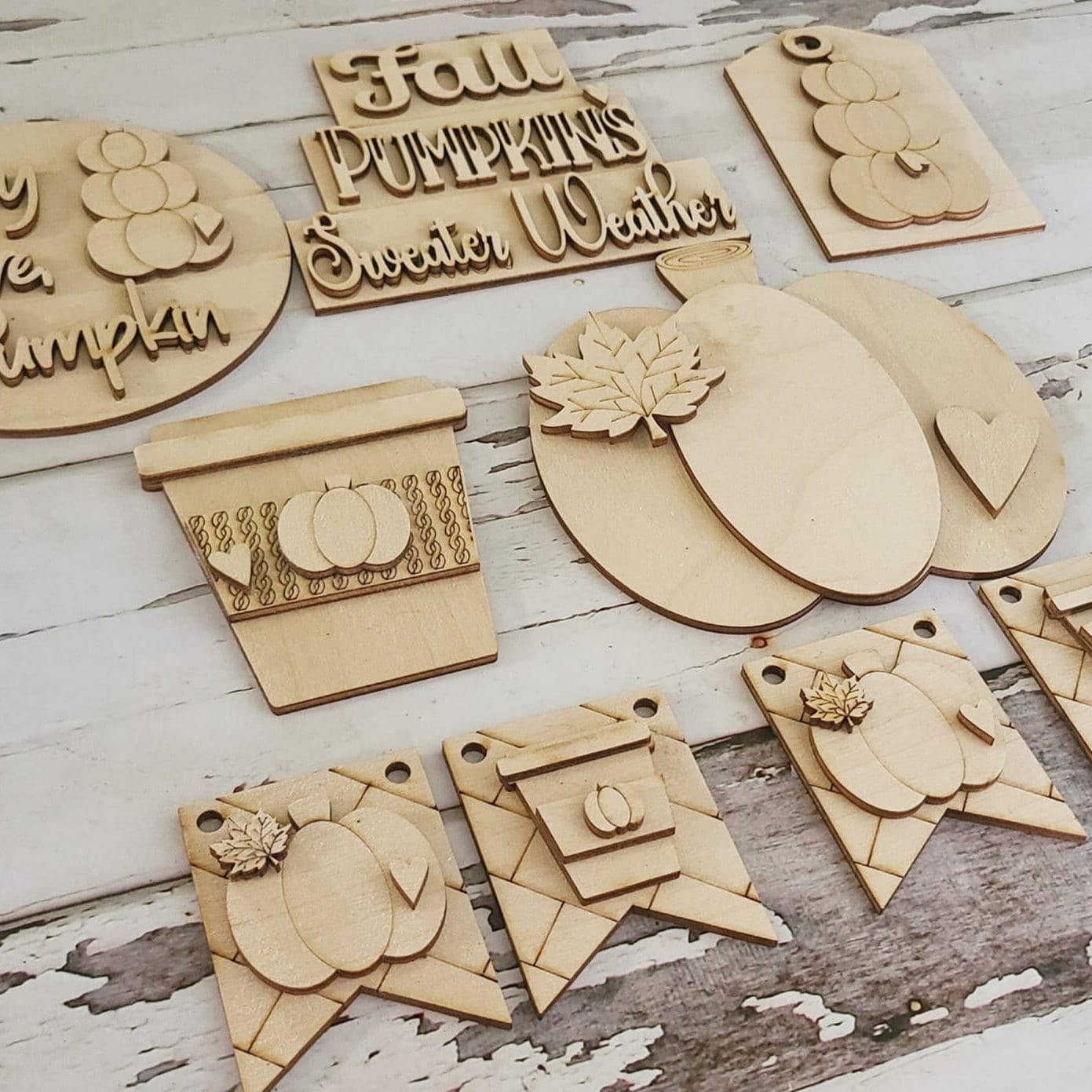 Fall tiered tray decor, Unfinished wood blanks, DIY Autumn decor, DIY tiered tray decor, Make your own tiered tray decor