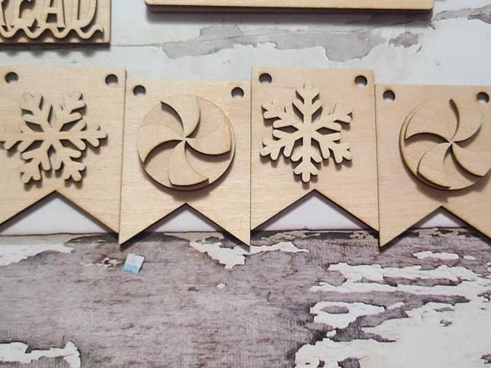 Christmas tiered tray decor diy blank, Tiered Tray Decor blank, Wood Craft Kit, Do It Yourself, DIY Craft Kit, 3D Decor, Christmas Decor DIY
