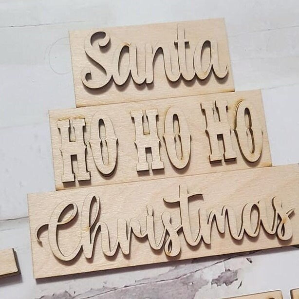 Christmas tiered tray decor diy blank, Tiered Tray Decor blank, Wood Craft Kit, Do It Yourself, DIY Craft Kit, 3D Decor, Christmas Decor DIY