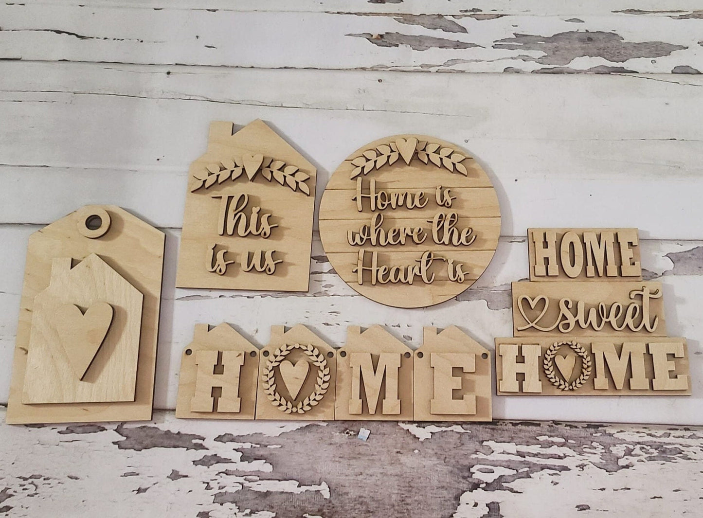 Home Tiered Tray, Tiered Tray Blank, Tray Blank Set, Home Sweet Home, Home Signs, Everyday diy home decor - LaserOnTheHill