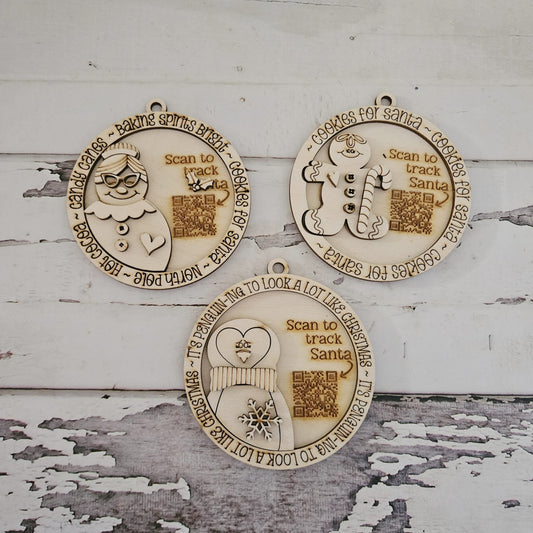 DIY Christmas Ornament Coloring Kit, Wooden Blanks