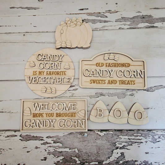 Halloween Tiered Tray Decor Bundle, DIY Unpainted Wood Blanks