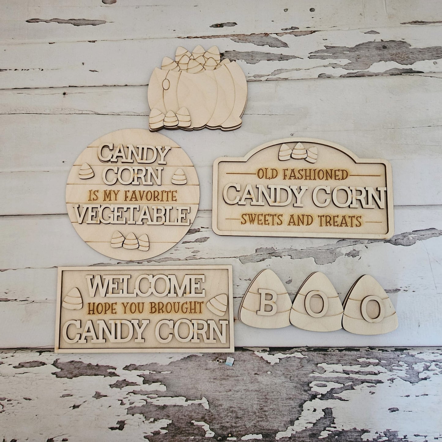 Halloween tiered tray decor bundle, Halloween tiered tray blanks, Fall decor blanks, Halloween DIY decor - LaserOnTheHill
