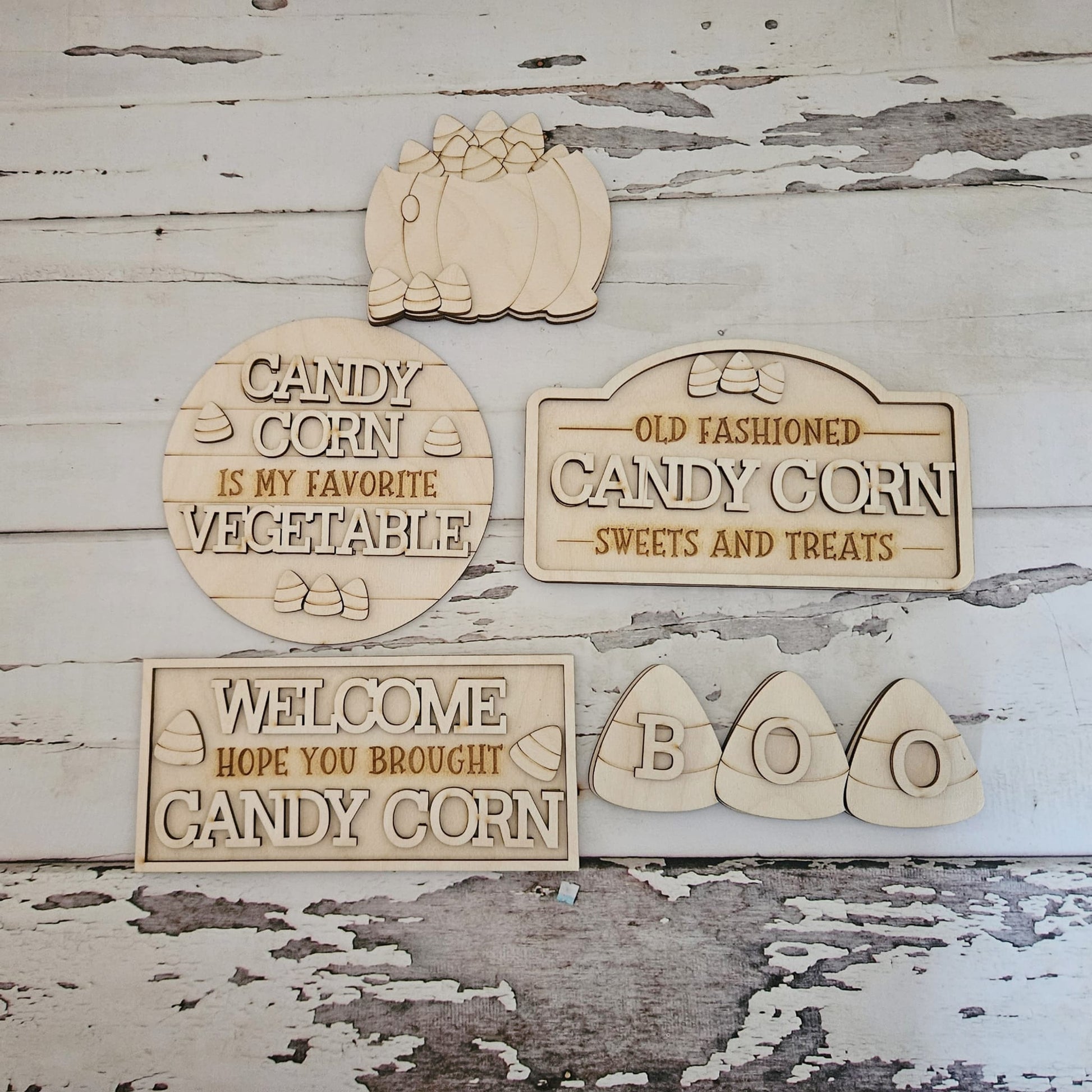 Halloween tiered tray decor bundle, Halloween tiered tray blanks, Fall decor blanks, Halloween DIY decor - LaserOnTheHill