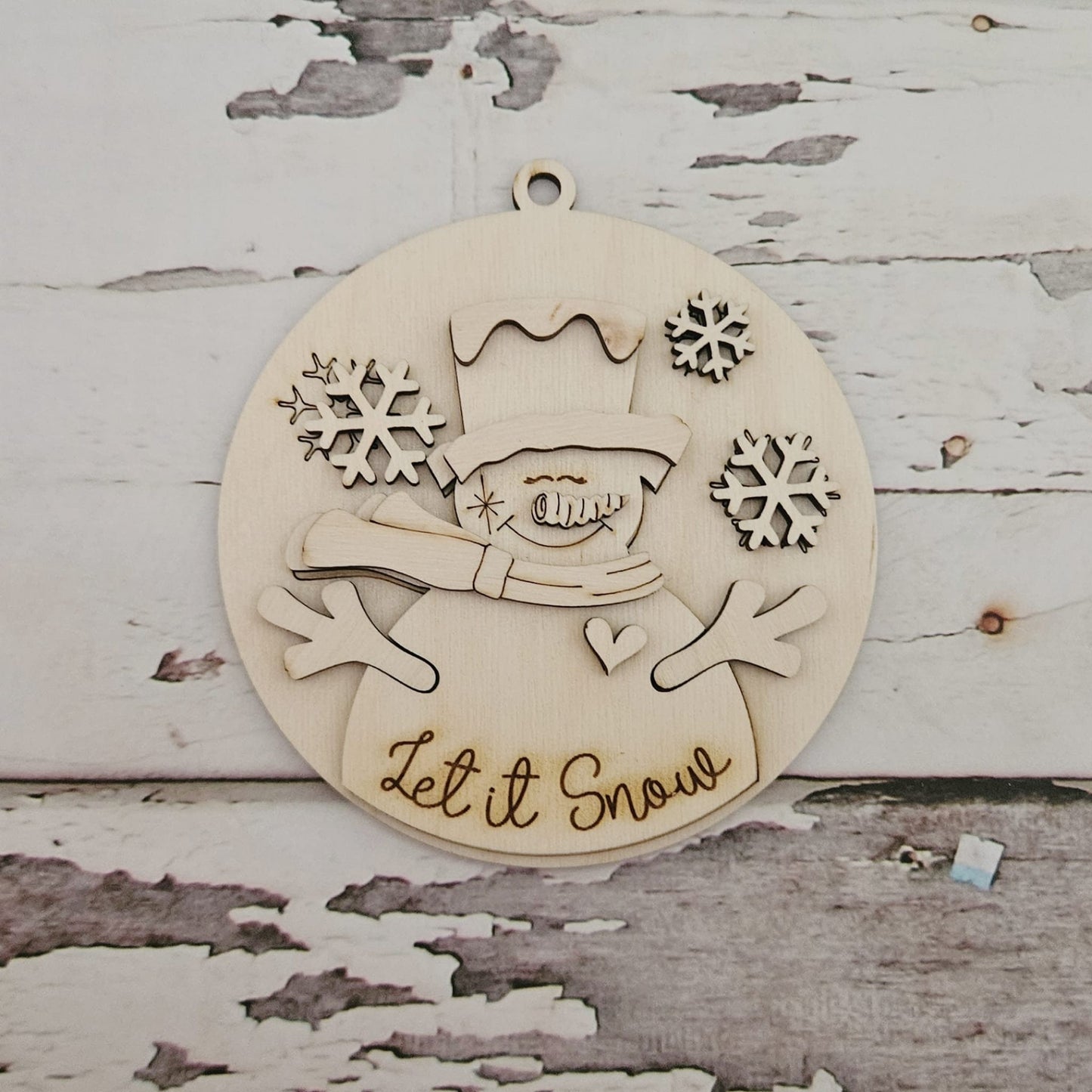 DIY Snowman Christmas Ornament Coloring Kit, Kids Activity