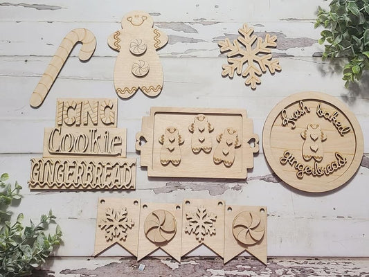 DIY Christmas Tiered Tray Decor Blank, Wood Craft Kit