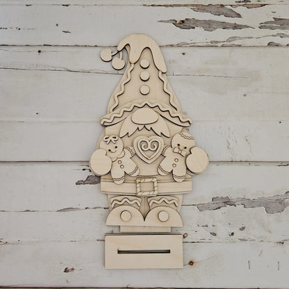 Christmas Gnome Wood Blank DIY Shelf Sitter, Tiered Tray Decor