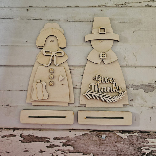 Thanksgiving Gnome Shelf Sitter Wood Blank DIY Kit