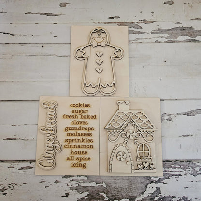 Christmas Tiered Tray Decor, DIY Birch Wood Craft Kit