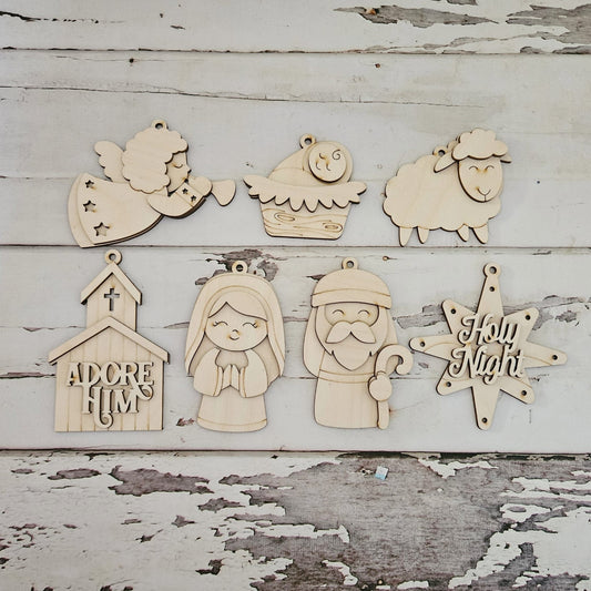 Christmas Ornament Coloring Kit, Christmas DIY Ornaments, Wooden Ornaments to Paint, Kids DIY Ornaments, Kids Christmas Ornaments, DIY Kit