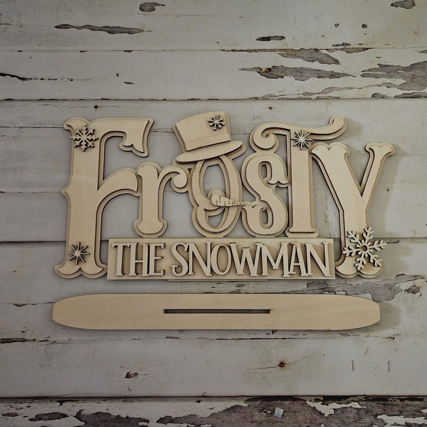 Winter shelf sitter wood blank - Snowman wood blanks - Winter tiered tray decor diy wood blank - Winter wood blank - Diy winter decor - LaserOnTheHill