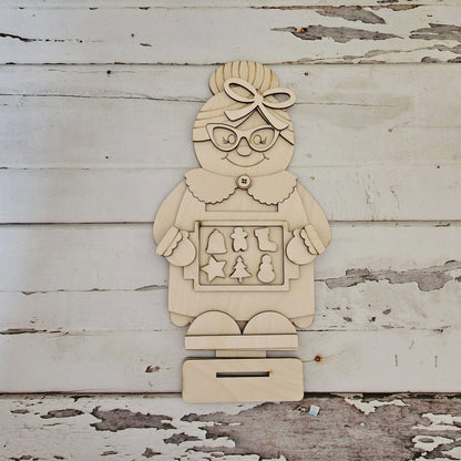 Christmas Gnome Wood Shelf Sitter, DIY Tiered Tray Blank