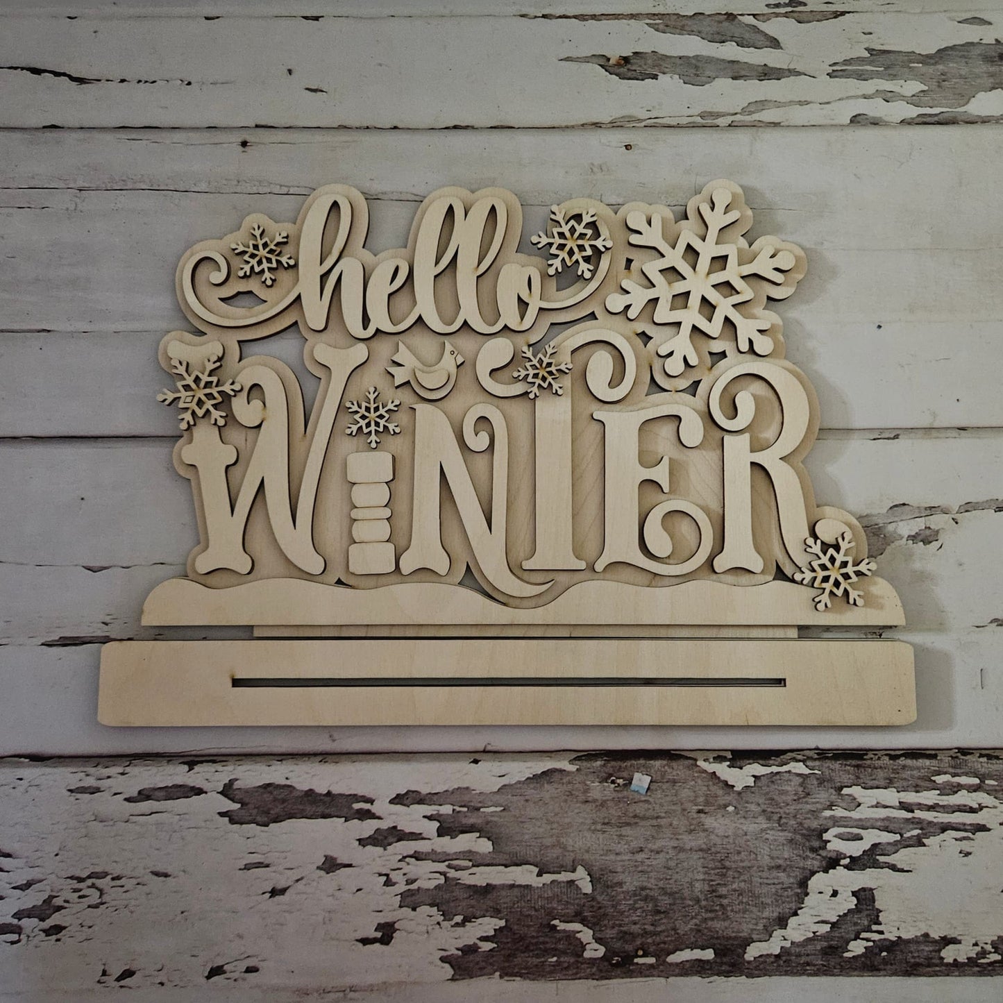 Winter shelf sitter wood blank - Snowman wood blanks - Winter tiered tray decor diy wood blank - Winter wood blank - Diy winter decor
