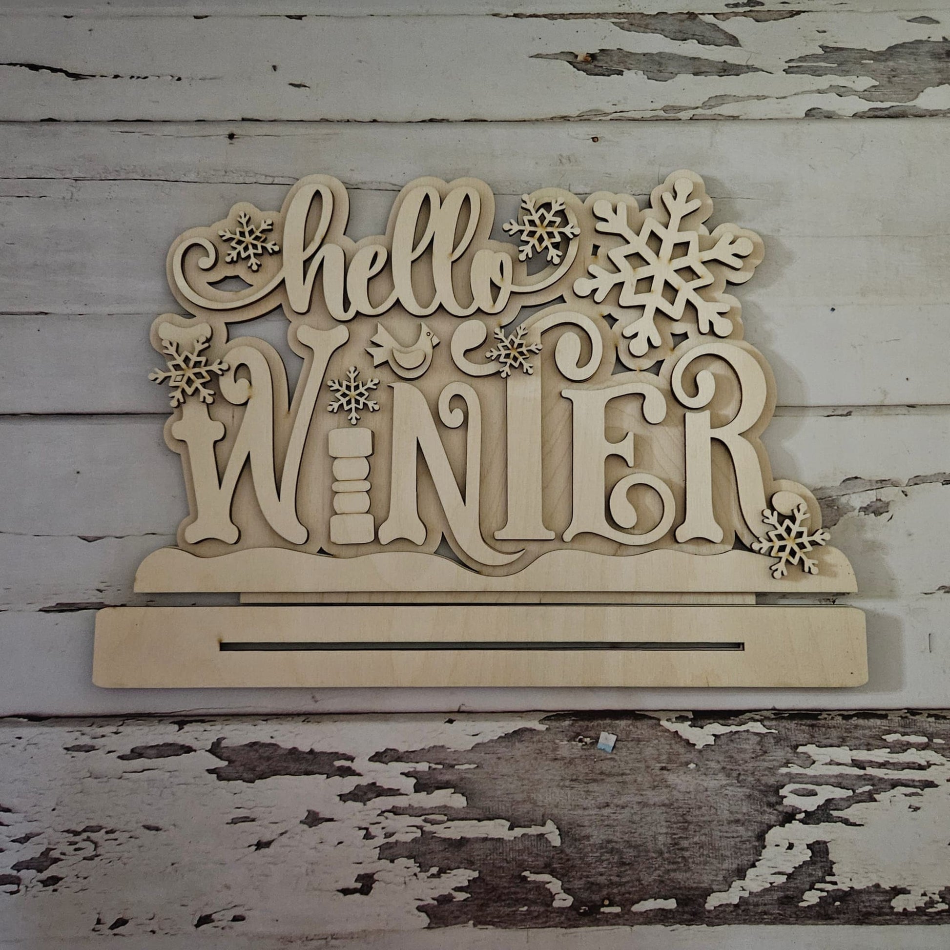 Winter shelf sitter wood blank - Snowman wood blanks - Winter tiered tray decor diy wood blank - Winter wood blank - Diy winter decor