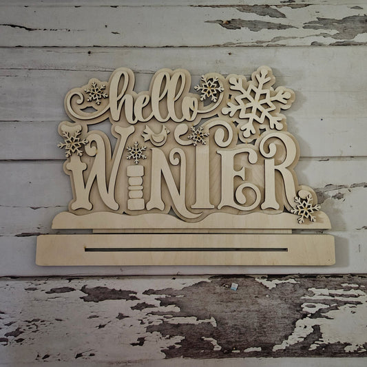 Winter shelf sitter wood blank - Snowman wood blanks - Winter tiered tray decor diy wood blank - Winter wood blank - Diy winter decor